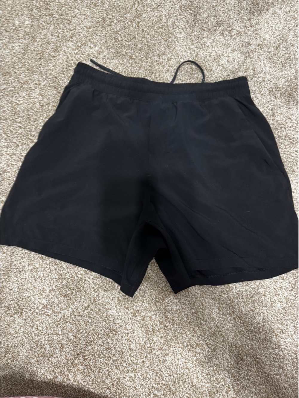 Lululemon Women’s Running Shorts Size M Black Drawstring Athletic Workout